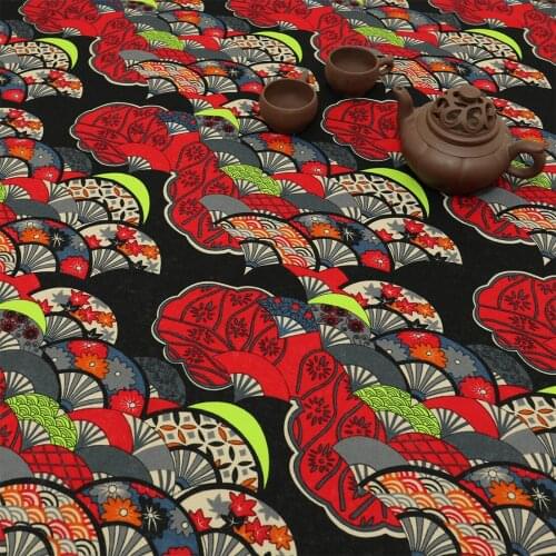 100cm*140cm Japanese Cotton Sector Geometric Fabric By The Meter For DIY Apparel Craft Tablecloth Cushion Sewing Decor