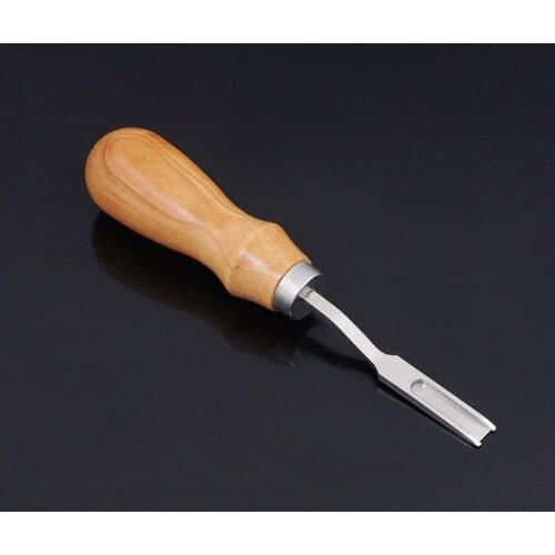1 PCS Wide Mouth Leathercraft Skiving Beveler Leather Edge Craft Keen Edge Cutting Tool Metal and Wooden Handle Tools DIY