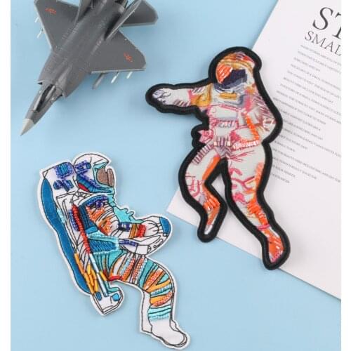 Colorful Spaceman Embroidery Patches Thermoadhesive Cloth Stickers for Suitcase Spacewoman Cartoon Iron on Patch Clothing Badges