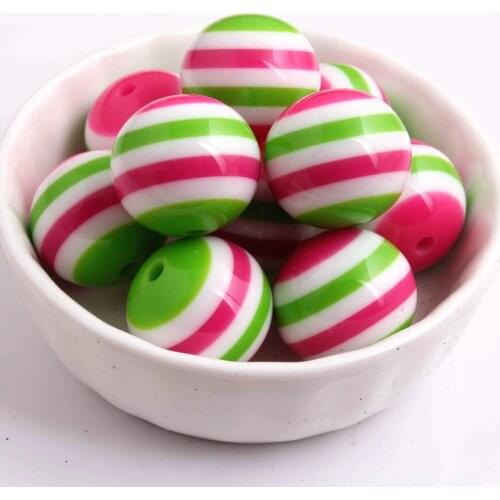 Kwoi vita 100pcs 20mm hotpink/lime/white Color Chunky Bubblegum resin strips Beads ,Colorful Chunky resin Beads for Jewelry