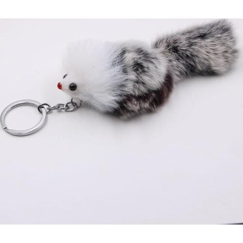 Hot sale kawaii plush toy key chain for mobile phone small fox cute little mouse for bag pendant keychain wholesale