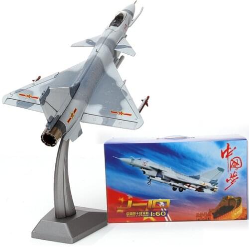 Diecast Aircraft 1/60 China Airforce J-10 Fire Fang Fighter Air Force Plane Model Alloy AirlineToy For Collection Gift Display