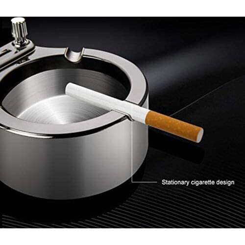 Retro Metal Ashtray Smokeless Cigar Ash Tray Flint Holder Ashtray Coin Tray Space-saving Kerosene Lighter Home Decor