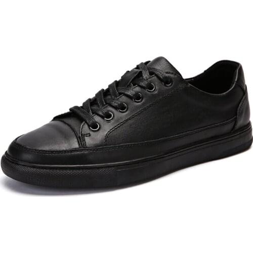 2020 Men Casual Shoes Man Fashion Genuine Leather Man White Shoes Men Comfy Lace-up Comfortable Sneakers