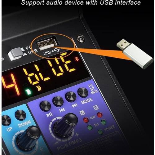 Musical Mini Mixer Audio Mixers Bluetooth Stereo Mixing for Recording Bands