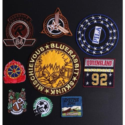 Football Number 79 Patches Iron On Anchor Letter Round Badges for Clothes Appliques 3D Diy Jacket Hat Decor