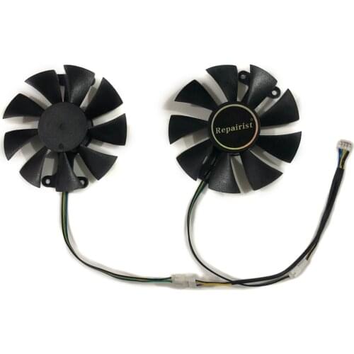 2pcs/set PowerColor Red Dragon RX480 RX580 RX470 VGA GPU Graphics Alternative Cooler fan For RX 580/480/470 Video Card Cooling
