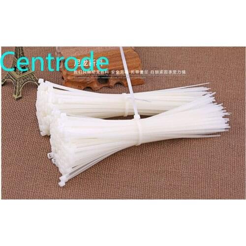 Self locking nylon binding band large binding band plastic buckle fastener binding line rope white / Black 50PCS