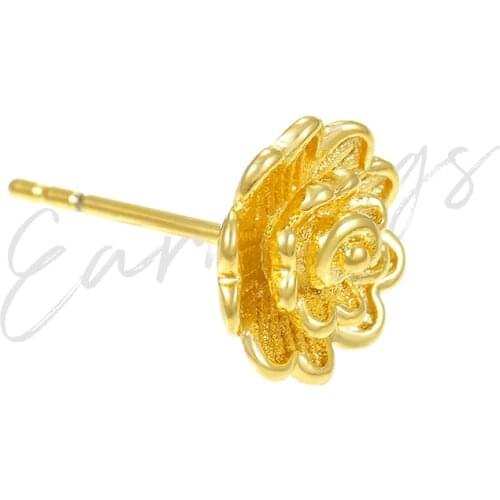 Gold Color Stud Earring for Women Fashion Jewelry Simple Flower Earring Female for Wedding Engagement boucle d'oreille oorbellen