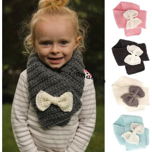 1-6Years Autumn Winter Warm Scarfs for Kids Baby Boys Girls Snood Shawl Ring Neck Wraps Scarves