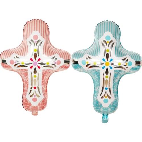 Baby baptism balloons cross balloons baby birthday prayer decoration balloons easter aluminum foil balloons wholesale balloons