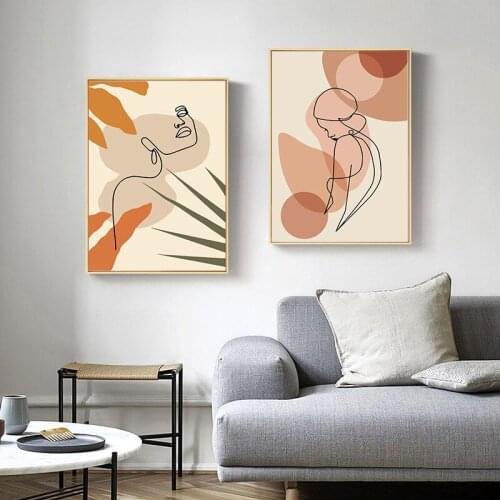 Modern Small Fresh Beautiful Geometric Abstract Poster Painting Canvas Wall Art Living Room Background Home Decoration Painting