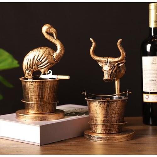 Industrial style wrought iron making old ashtray creative wrought iron antique flamingo ashtray bar props ornaments