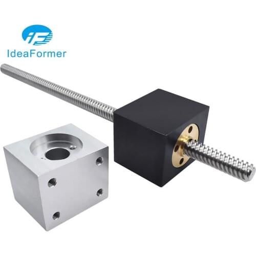 T8 Lead Screw Nut Housing Bracket Improved Version 3D Printer T8 Trapezoidal Lead Screw Conversion Nut Seat Aluminum Block