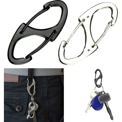 Oval 8 Shape Carabiner Steel Tactical Multi Function Locking Carabiners Climbing EDC Key chain Key Ring