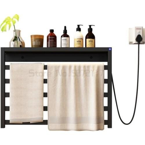 Intelligent electric heating towel rack hole free household drying rack constant temperature stainless steel bath towel rack