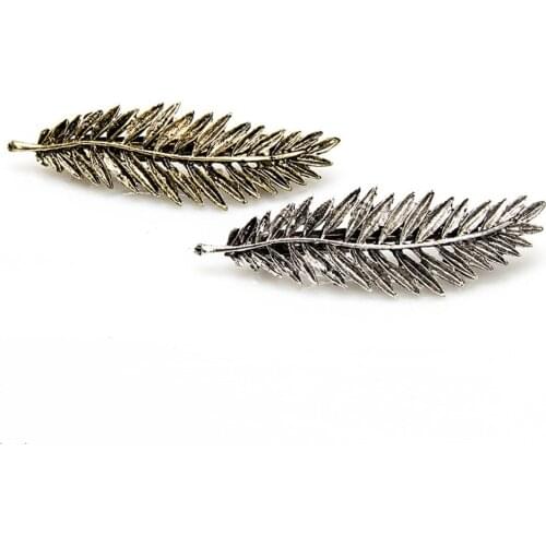 Antique Feather Shape Leaves Hair Clip Barrette Hairpin Hair Decorations