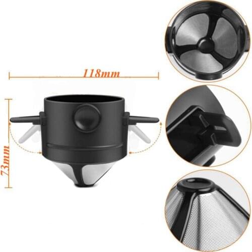 Pour Over Coffee Dripper Cone Foldable Holder Easy Clean for Outdoor Travel