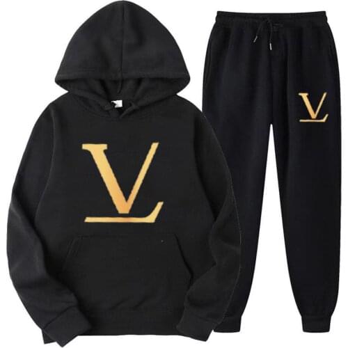 2021 Autumn Winter Women Two Pieces Hooded Sweater Set Casual Long Sleeve Hoodie and Drawstring Pants with Letter Printing