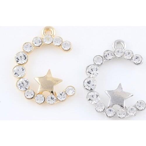 10pcs/lot Star Rhinestone Dangle Handmade Charms Pendant DIY for Bracelet Necklace Bag