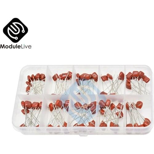 100pcs/lot 10nF~470nF Metallized Polyester CBB Film Capacitors Assortment Kit High Precision Tools