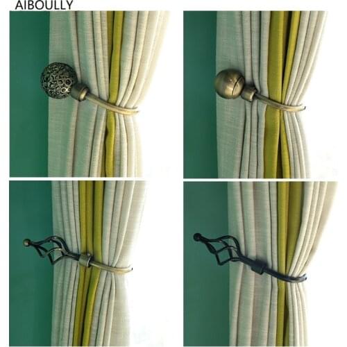 2pcs/set Curtain Tieback Holder Hooks Tie Backs Bedroom Living Curtain Decoration Accessories Holdback Metal Curtain Hooks