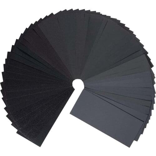 42 Pcs Grit Sandpaper Dry Wet Waterproof Sandpaper for Wood Furniture Finishing Metal Sanding Automotive Polishing