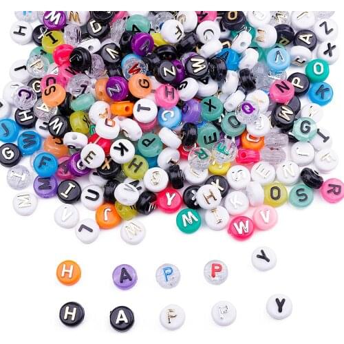 50Pcs/Lot 10x6mm Acrylic alphabet Letters Spacer Beads White Black For Jewelry Making DIY Neckalce Bracelets Accessories