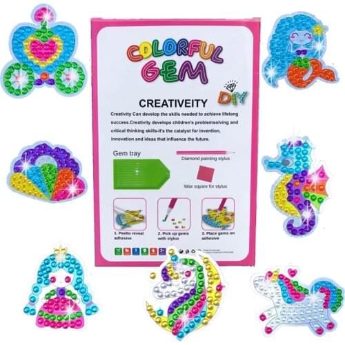 BIG GEM Diamond Painting Stickers For Kids Age For 3-12 years Old DIY Painting By Diamonds For Cup Book Decorations
