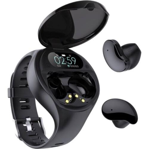 New Smart Watch TWS Bluetooth-compatible Headset Wireless Earphones 2 in 1 Call Music Sport Band 1.54inch Smartwatch For Android
