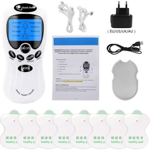 Digital Electric Massager Tens Acupuncture Body Massage Therapy Machine For Back Neck Foot Leg health Care English keys herald
