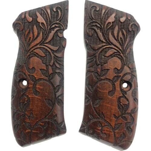 CZ75 Ivy Pattered Laser Cut Dark Wooden Grip Mod22