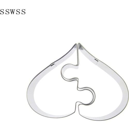 Valentines Day,Two Love Jigsaw Puzzle,Cookie Cutters Baking Molds,Cake Decorating Fondant Tools,Direct Selling