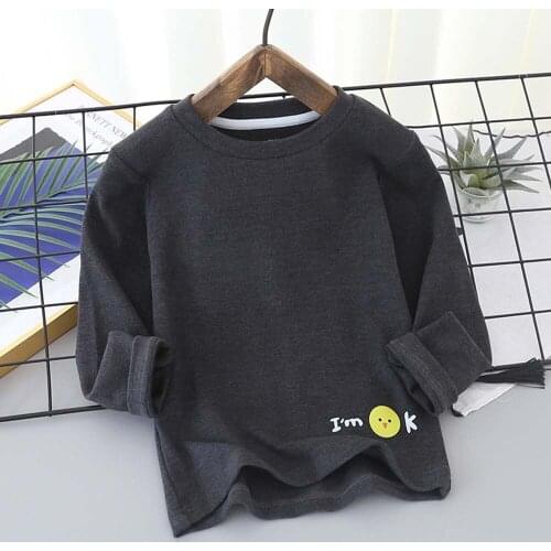 Children Long Sleeve T-shirt Cotton Tops Unisex Girls Boys chick Print Tees Shirt Kids Clothing 2021 Autumn Casual Pullovers