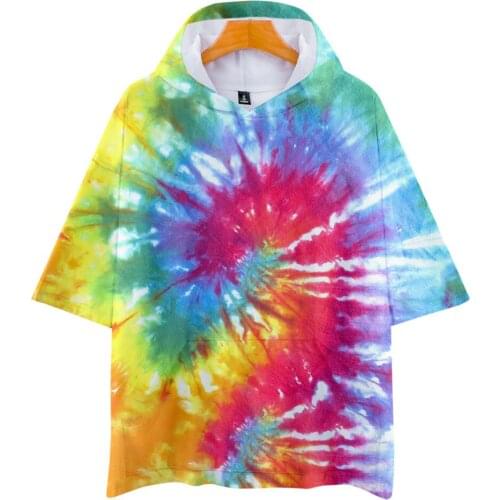 3D Tie Dye Flashbacks hooded T Shirt men women Colorful Psychedelic Tshirt T-shirt harajuku hoodie T Shirts Tee brand clothes