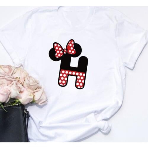 Hot Sale Women T Shirts Summer Short Sleeve Casual White O-neck T-shirts Girls Ladies Harajuku Mickey Mouse Disney T Shirt