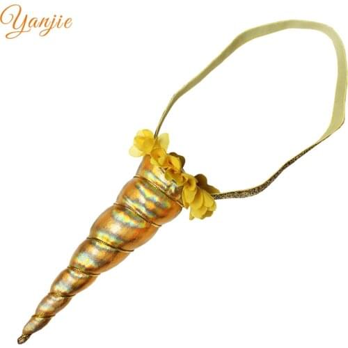 5'' Glitter Unicorn Horn Headband For Girls Padded Metallic Unicorn Headbands 2021 Kids Birthday Party DIY Hair Accessories