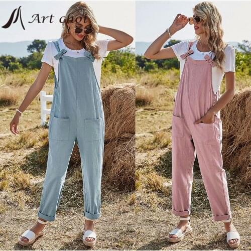 Jumpsuits Women Bib Overalls Pants Loose Solid Simple Streetwear Korean Style Bow Chic Trendy Casual Trousers Spring Autumn