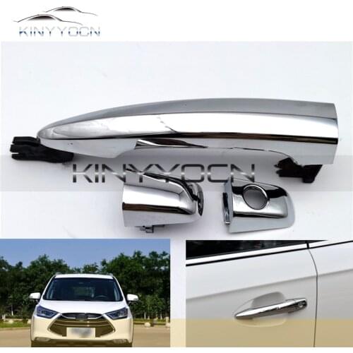 For JAC S3 Car Outside Door Pull Handle Cover Door Opening Handle Lid Doorknob Chrome Trim Moulding Cap Hood Garnish Shell