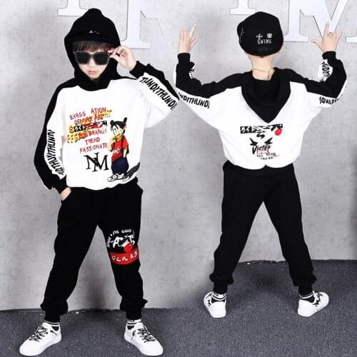 Kung Fu Boys Sports Clothes Teen Girls Clothes 12 Years Kids Tracksuits Children Clothing Sets 2pcs Top Sweatshirts+ Pants 4-16T