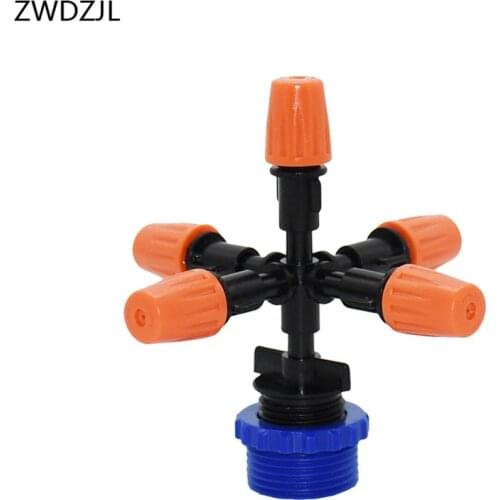 Cross water nozzle Garden sprayer nozzle adjustable Misting mist sprayer head watering & irrigation G1/2 G3/4 Threaded 1pcs