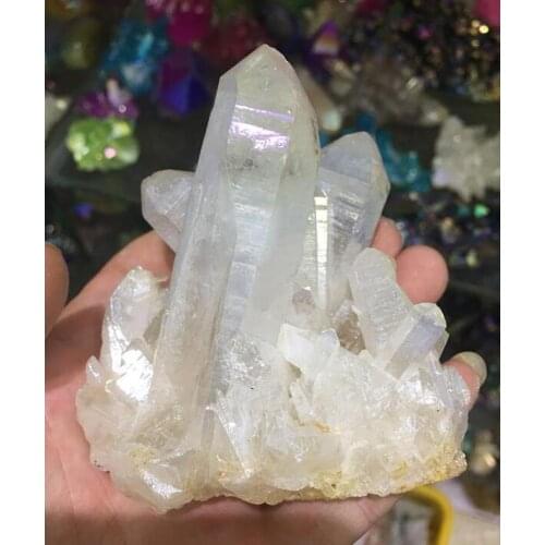 New fashionable electroplated white crystal specimen wand pillar point household decoration