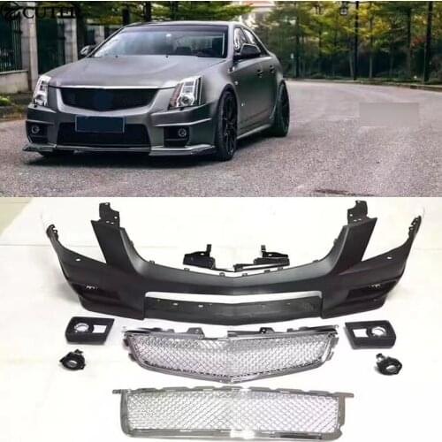 CTS CTS-V PP Upainted Front bumper racing grills Car body kit for Cadillac CTS CTS-V 08-12