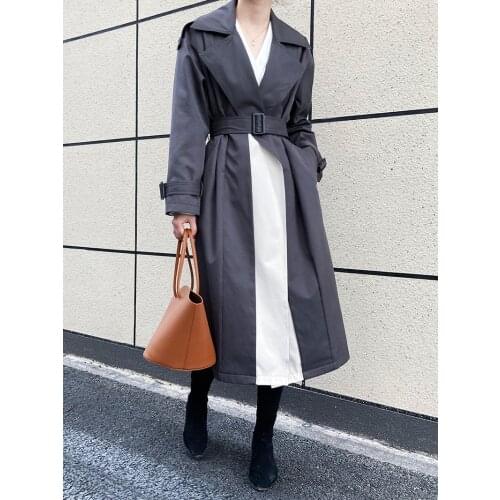 Obrix Casual Style Female Trendy Trench Straight Streetwear Fashion Vintage Outerwear For Women
