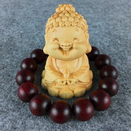 Wholesale Boxwood Carving Wooden Buddhist Sakya Hand Pieces The Little Buddha Wooden Crafts Car Home Putting Decorations
