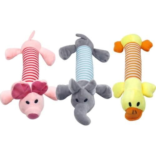 Pet Dog Cat Plush Squeak Sound Dog Toys Pet Puppy Chew Squeaker Duck Pig Elephant Toys Sound Donut Play Toys For Dogs
