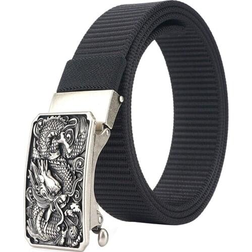 Trend Men Belt Quality Canvas Alloy Automatic Buckle Mens Belt Casual Business Pants Wild Belt Luxury Belt Fashion Belt