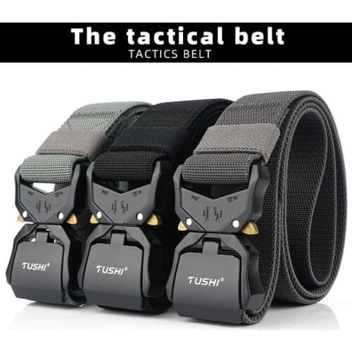 Men Tactical Belt Military Shooting Training Cs Wargame Combat Paintball Belts Hiking Cycling Climbing Nylon Waist Belt Army
