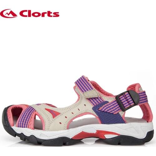 Clorts Sandals for Women PU Breathable Aqua Shoes for Hiking EVA Sport Outdoor Sandals Women Hiking Sneakers SD-202
