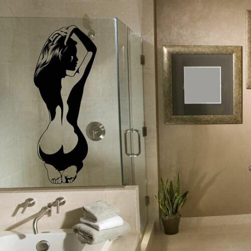 Sexy Female Women Naked Glass Wall Sticker Bathroom Man Cave Couple Wedding Wall Decal Bedroom Vinyl Decor